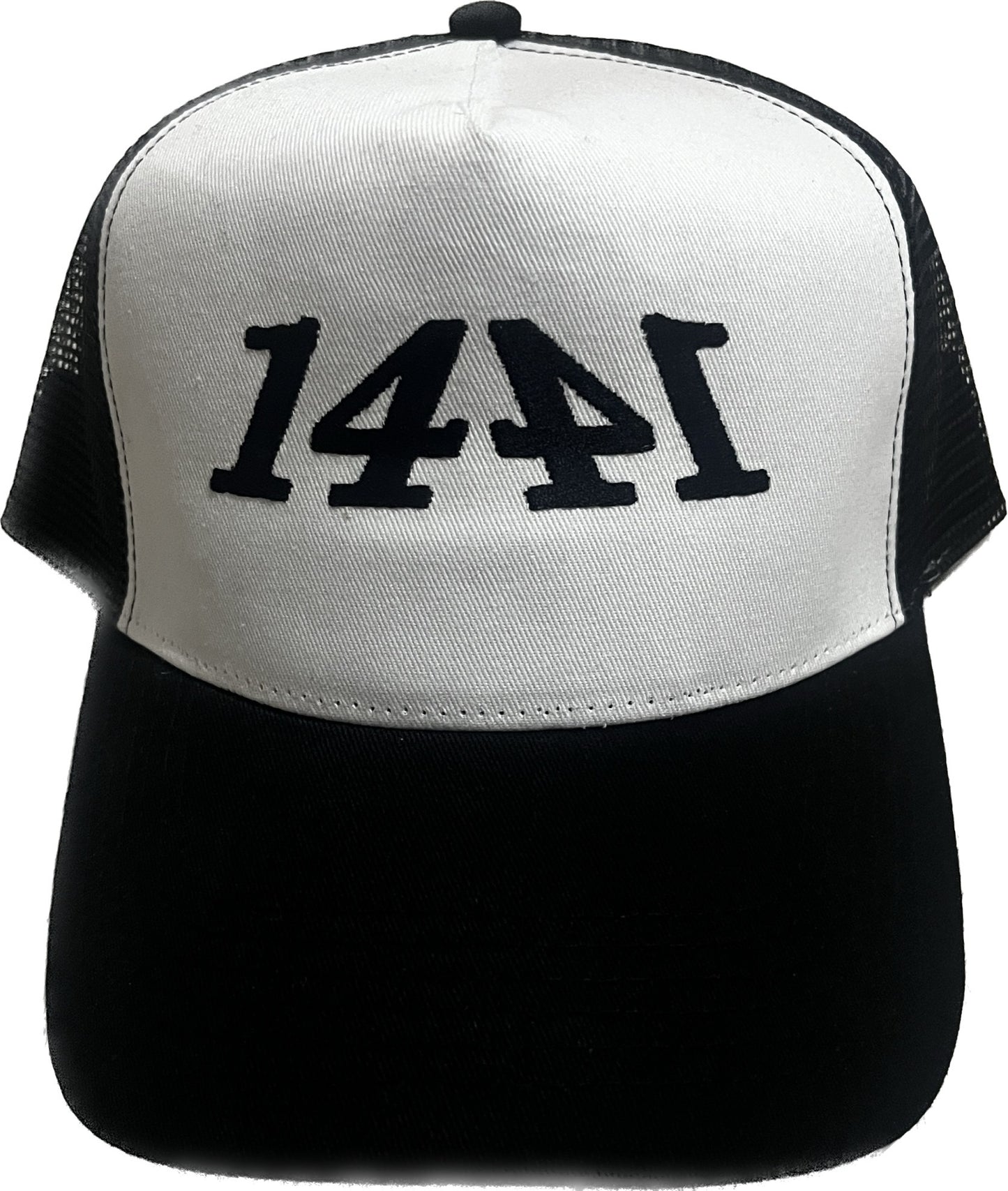 1441 Black & White Trucker Cap