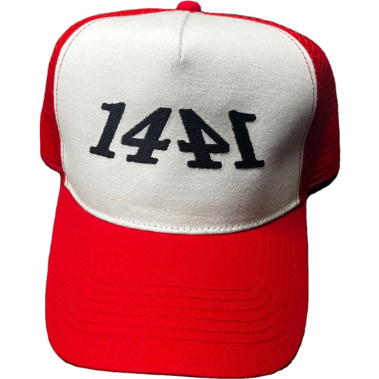 1441 Red & White Trucker Cap